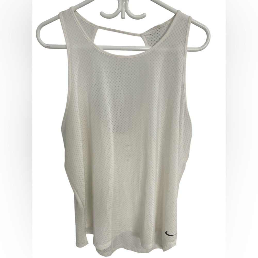 Nike Dri-fit Off White Mesh Tank Top
